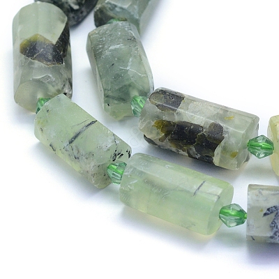 Frosted Natural Prehnite Beads Strands G-L552C-04-1