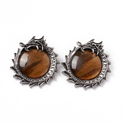 Natural Tiger Eye Pendants G-G983-01AS-04-1