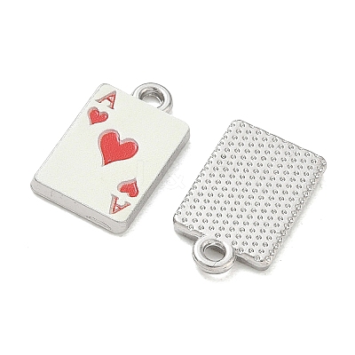 Playing Cards Alloy Enamel Pendants FIND-D044-27P-02-1
