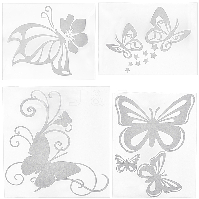 8Sheets 4 Style Waterproof Plastic Car Stickers DIY-GF0005-52-1