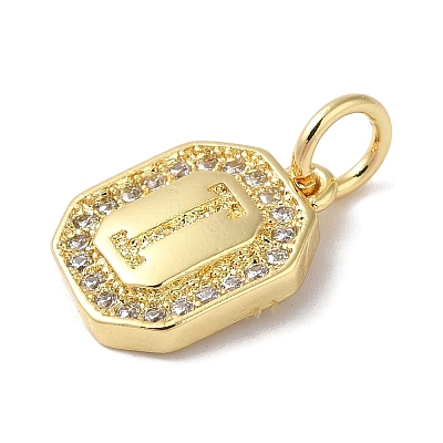 Real 18K Gold Plated Brass Micro Pave Clear Cubic Zirconia Pendants KK-L216-002G-I-1