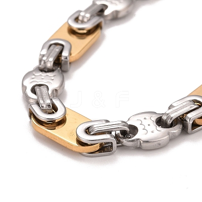 PVD Vacuum Plating 201 Stainless Steel Oval Link Chain Bracelets STAS-E160-07GP-1