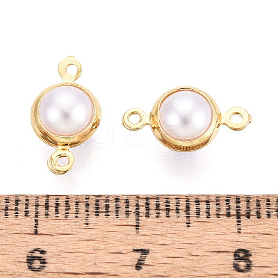 Brass ABS Imitation Pearl Connector Charms KK-N286-02A-G-1