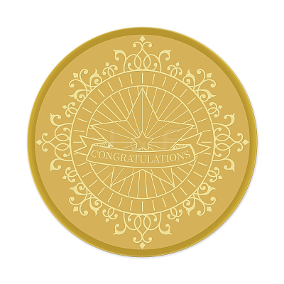 Plastic Self Adhesive Gold Foil Embossed Stickers DIY-WH0211-016-1