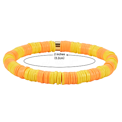 Handmade Polymer Clay Heishi Beads Stretch Bracelets Sets BJEW-JB05902-01-1