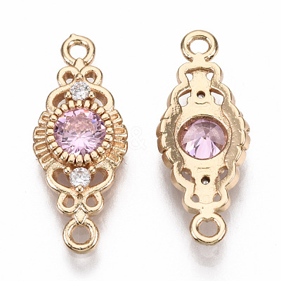 Brass Micro Pave Cubic Zirconia Links Connectors KK-R111-001-A03-1