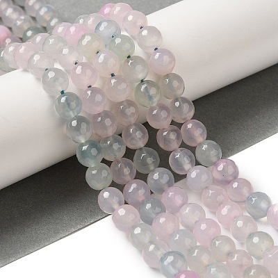 Dyed & Heated Natural Agate Beads Strands G-P539-D01-02-1