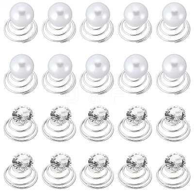 40Pcs 2 Styles Spiral Hair Pin Coil Iron Hair Accessories OHAR-SP0001-10A-1