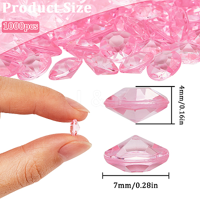 1000Pcs Acrylic Rhinestone Pointed Back Cabochons GACR-SP0001-01B-1