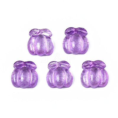 Autumn Theme Spray Painted Transparent Resin Cabochons CRES-S302-65-A04-1