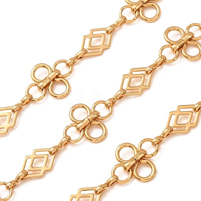 304 Stainless Steel Clover & Rhombus Link Chains SA-CBAE0F2-07G-1