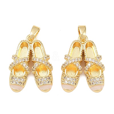 Brass Micro Pave Cubic Zirconia Pendants KK-C248-07G-01-1