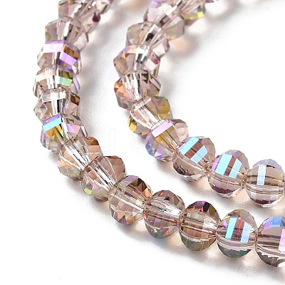 Transparent Electroplate Glass Beads Strands GLAA-Q099-H01-12-1