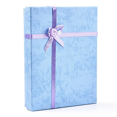 Jewelry Cardboard Boxes with Flower(Color Random Delivery) and Sponge Inside CBOX-R023-2-1
