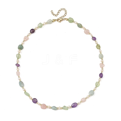Women's Natural Mixed Stone Necklaces NJEW-JN06492-1