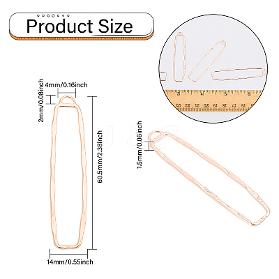 20Pcs Alloy Open Back Bezel Big Pendants FIND-CA0008-87RG-1