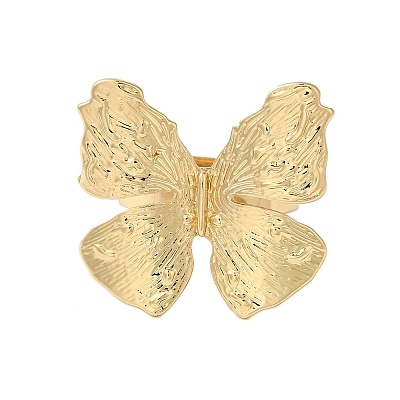 Butterfly Alloy Open Cuff Rings for Women LS-RJEW-U006-06B-G-1