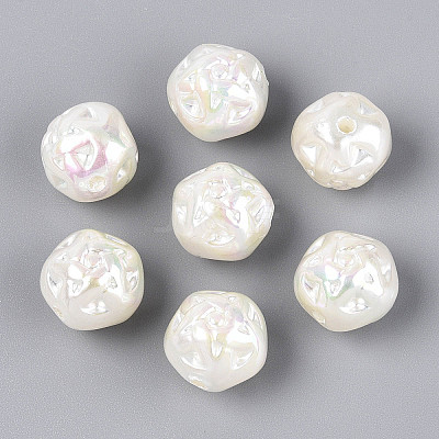 UV Plating Opaque Acrylic Beads SACR-T020-04-1