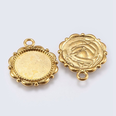 Alloy Pendant Cabochon Settings PALLOY-A18941-AG-FF-1