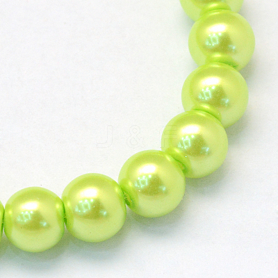 Baking Paint Pearlized Glass Pearl Round Bead Strands HY-Q003-10mm-66-1