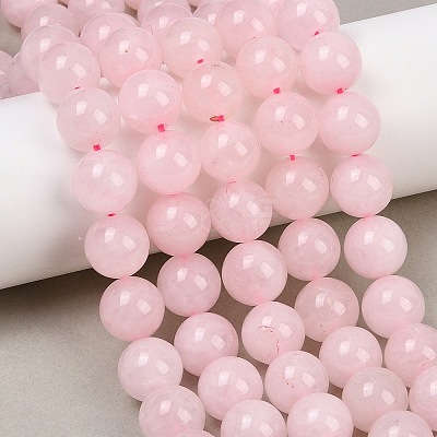 Round Natural Rose Quartz Gemstone Bead Strands G-J333-02-12mm-1