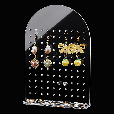 Arch Transparent Acrylic Earring Display Organizer Stands EDIS-WH0035-12C-1