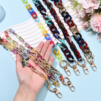 Transparent Acrylic Twisted Chain Bag Decorative Chains HJEW-YW00116-02-1