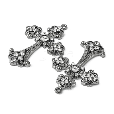 Alloy Rhinestone Cross Big Pendants ALRI-1475-B-RS-1