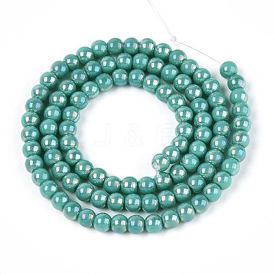 Electroplate Opaque Glass Beads Strands GLAA-T032-P4mm-AB12A-1