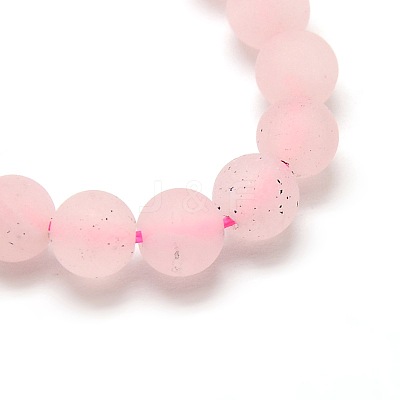 Frosted Natural Rose Quartz Round Bead Strands X-G-M064-6mm-09-1