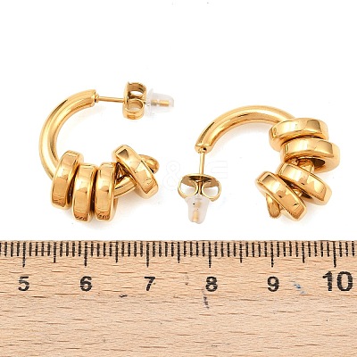 304 Stainless Steel C-Shaped Stud Earrings EJEW-K268-78G-1