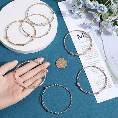 9Pcs 3 Colors Stainless Steel Twist Bangles for Women FIND-SC0010-03-1