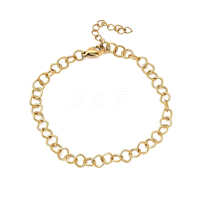 304 Stainless Steel Link Chain Bracelets for Women Men BJEW-A050-02G-1