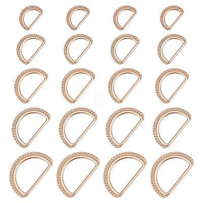 20Pcs 5 Style Alloy D Rings FIND-WR0006-87-1