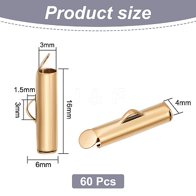 304 Stainless Steel Slide On End Clasp Tubes STAS-UN0044-82A-G-1