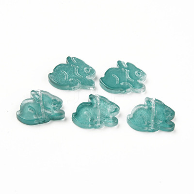 Two Tone Transparent Spray Painted Glass Beads GLAA-Q092-03-C06-1