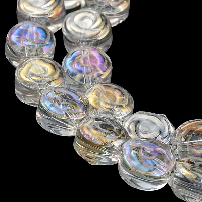 AB Color Plated Electroplate Transparent Glass Beads Strands EGLA-G037-01A-AB02-1