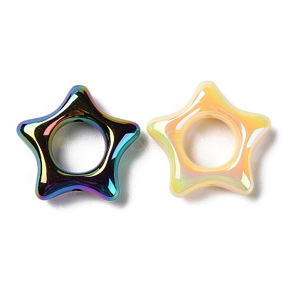 UV Plating Rainbow Iridescent Acrylic Bead Frames X-PACR-E003-02-1