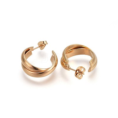 Ion Plating(IP) 304 Stainless Steel Ear Studs EJEW-P173-11G-1