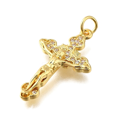Brass Micro Pave Cubic Zirconia Pendants KK-S523-13G-1