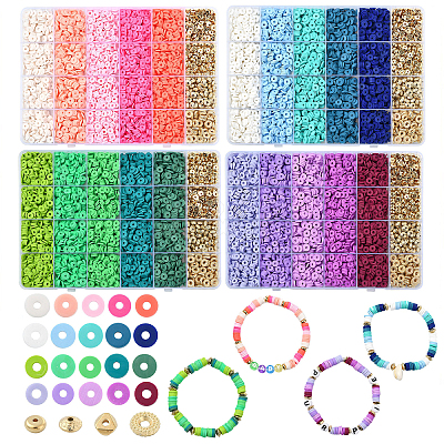 DIY Disc Polymer Clay & CCB Plastic Beads Jewelry Making Findings Kits DIY-YW0010-54A-1