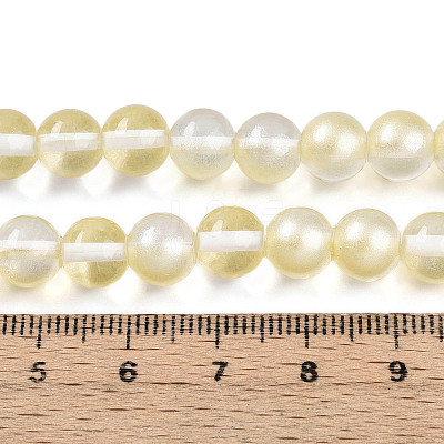 Baking Paint Transparent Glass Beads Strands DGLA-N011-8mm-02-1