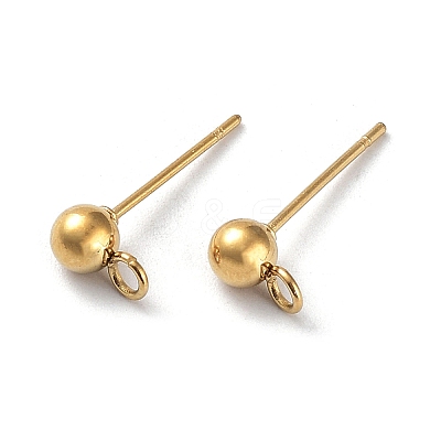 Ion Plating(IP) 304 Stainless Steel Stud Earring Findings STAS-M323-01A-G-1