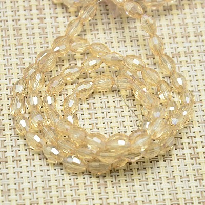 Electroplate Glass Beads Strands X-EGLA-J013-4X6mm-F23-1