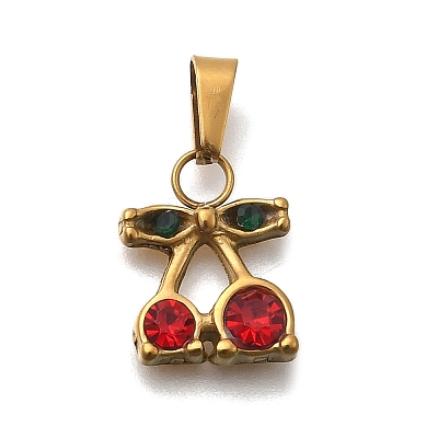 304 Stainless Steel Rhinestone Pendants STAS-Z158-07G-02-01-1