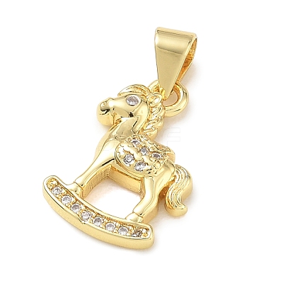 Brass Micro Pave Clear Cubic Zirconia Pendants KK-A303-05J-G-1