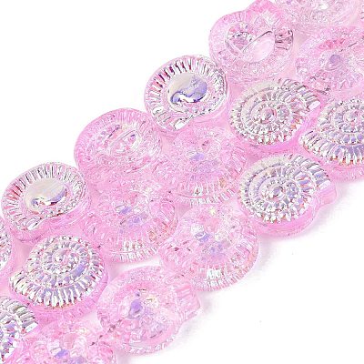 Electroplate Transparent Glass Beads Strands EGLA-Q136-02A-03-1