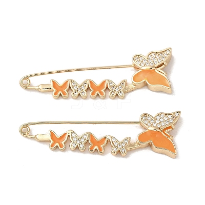 Golden Brass with Rhinestone Brooches JEWB-M040-01G-02-1