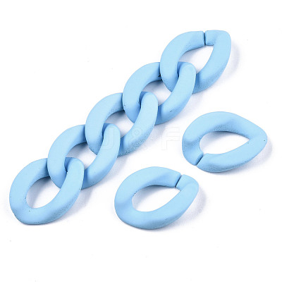 Opaque Spray Painted Acrylic Linking Rings X-OACR-S036-001A-I14-1
