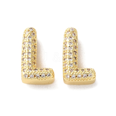 Rack Plating Brass Micro Pave Cubic Zirconia Slide Charms KK-C084-34G-L-1